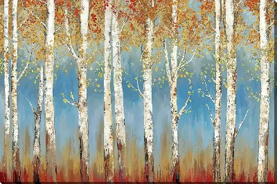 Картина маслом В березовом лесу
