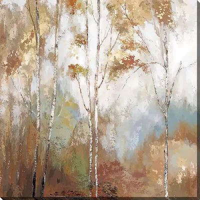 Картина маслом Деревья в осеннем лесу - вид 4