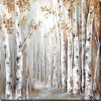 Картина маслом Березовый лес - вид 4