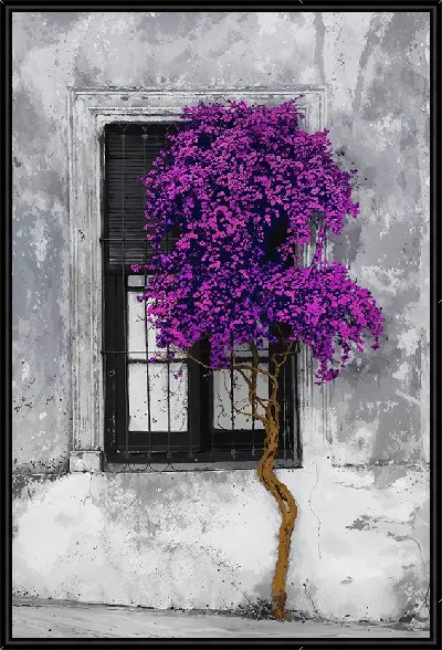 Картина Сиреневое дерево на фоне окна