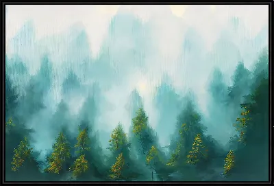 Туманное утро в лесу