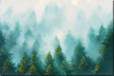 Туманное утро в лесу