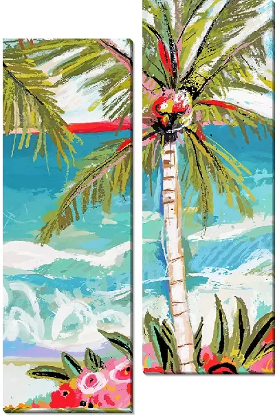 Модульная картина Веселая пальма