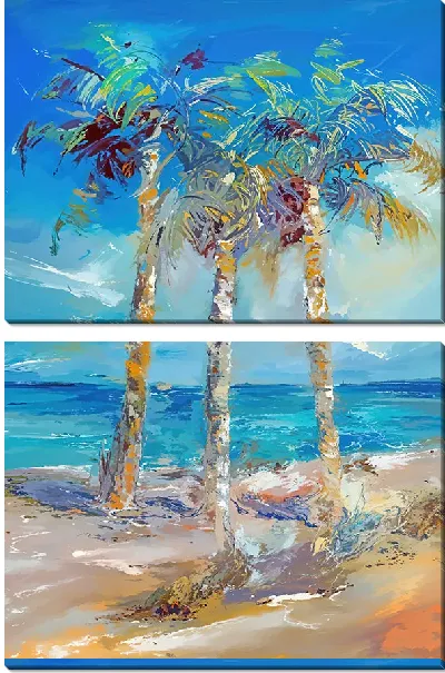 Модульная картина Морской бриз у пальм