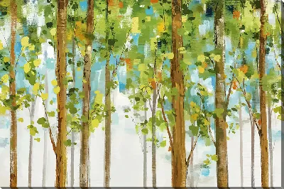 Картина маслом Стволы деревьев - вид 9