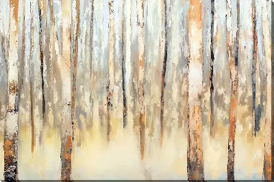 Картина маслом Стволы деревьев в лесу - вид 5