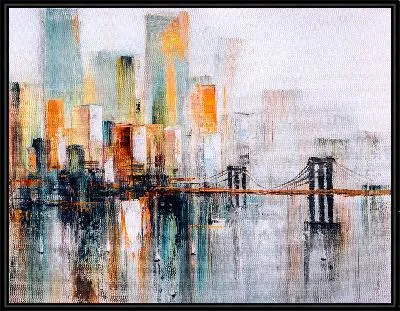 Абстрактная картина "Бруклинский мост" в Нью Йорке