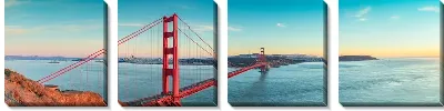 Модульная картина Панорама с мостом Золотые ворота