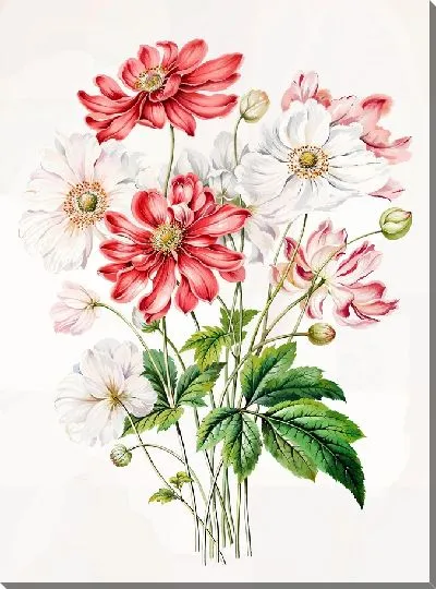 Картина маслом Букет с анемонами