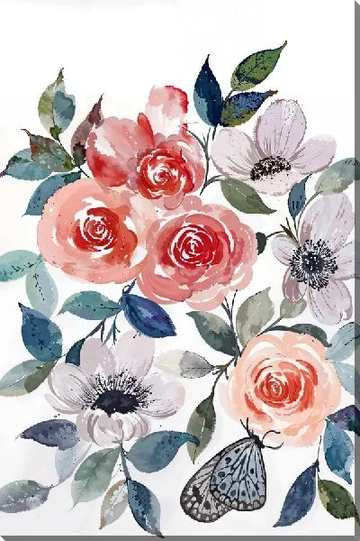 Картина маслом Анемоны в стиле акварель