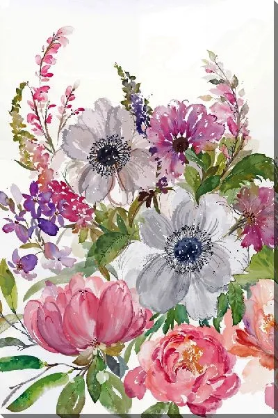 Картина маслом Анемоны в стиле акварель №2