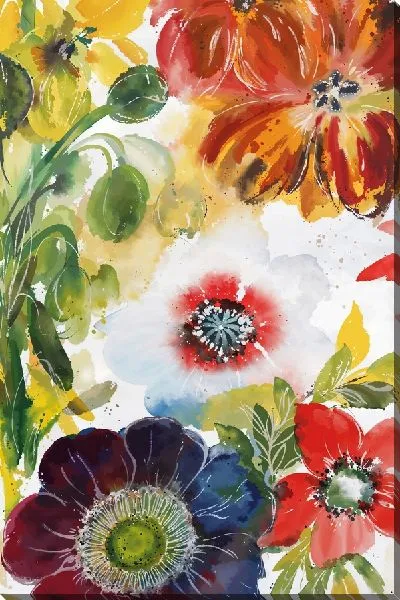 Картина маслом Анемоны в стиле акварель №4