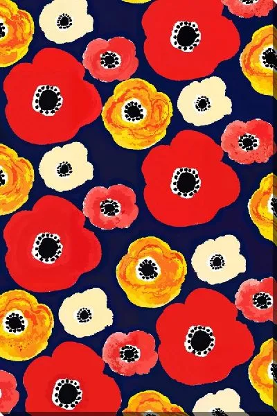 Картина маслом Красные и желтые анемоны