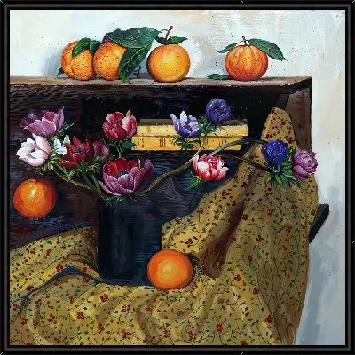 Картина Натюрморт с анемонами и апельсинами