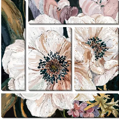 Модульная картина Соцветие анемон №3