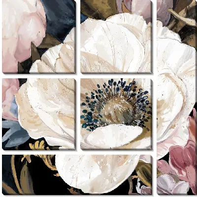 Модульная картина Соцветие анемон №4