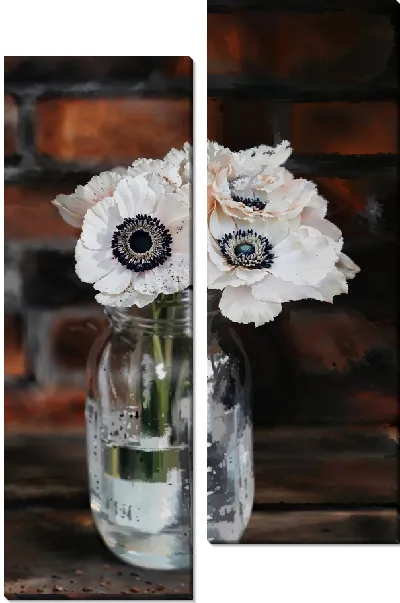 Модульная картина Анемоны в вазе