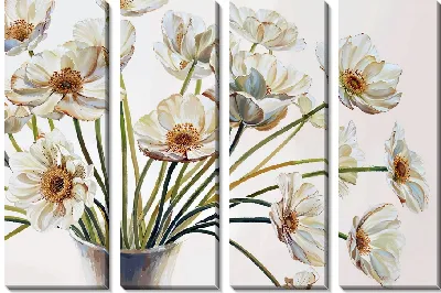 Модульная картина Белые анемоны в вазе №2