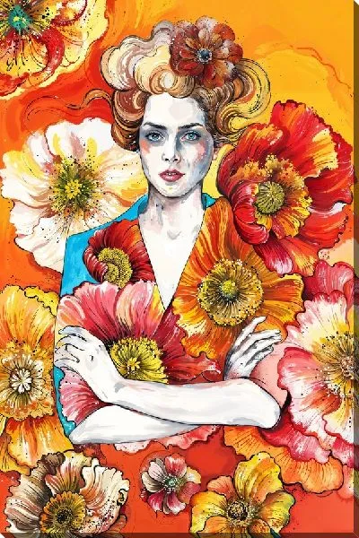 Картина маслом Девушка с анемонами