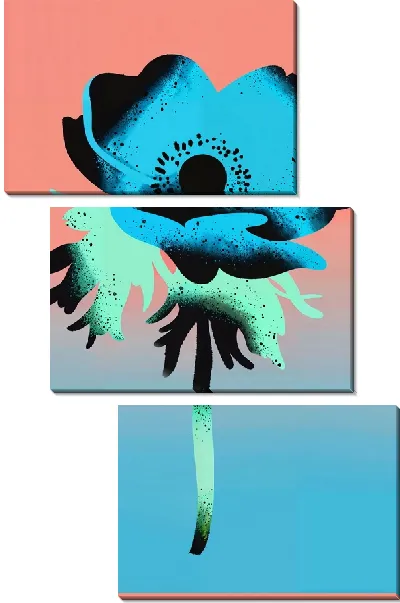 Модульная картина Иллюзия анемона