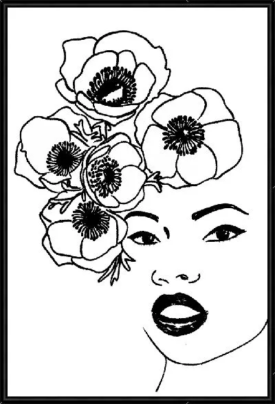 Картина Девушка с анемонами на голове