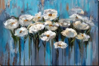 Картина маслом Анемоны на лазурном фоне №3