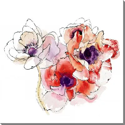 Картина маслом Очертания анемонов