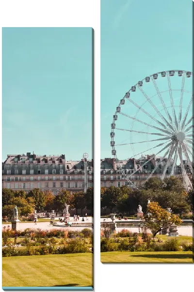 Модульная картина Колесо обозрения в Париже