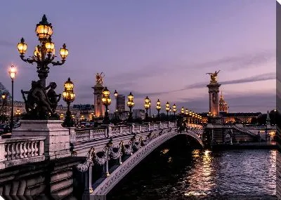 Постер Вечерний мост в Париже