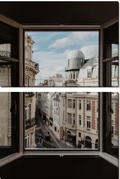 Модульная картина Вид из парижского окна