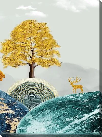 Постер Золотое дерево на кругу