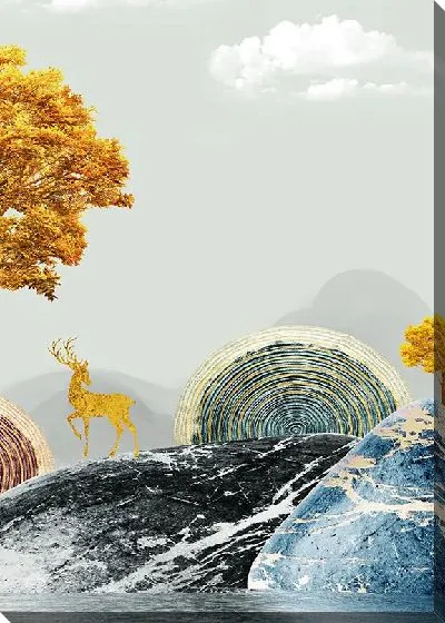 Картина маслом Золотой олень