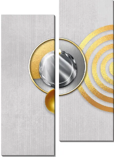 Модульная картина Маятник и золотые круги