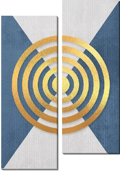 Модульная картина Золотые круги