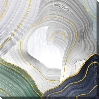 Геометрический флюид арт с золотыми линиями