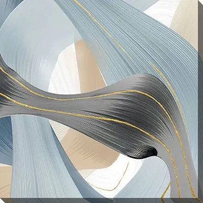 Геометрический флюид арт с золотыми линиями №2
