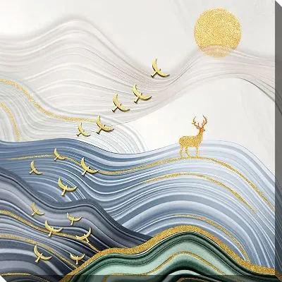 Золотые птицы летят к солнцу