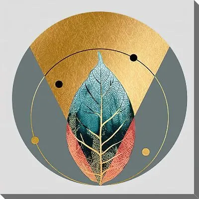 Картина маслом Листок в круге №3