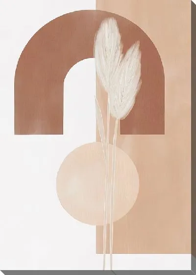 Картина маслом Геометрическая композиция с растением