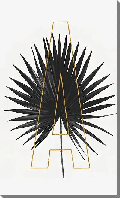 Картина маслом Золотая А и листок