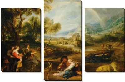 Картина Пейзаж с радугой (Landscape with a Rainbow)