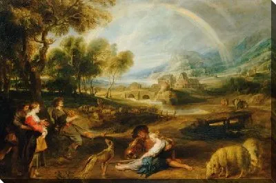 Картина Пейзаж с радугой (Landscape with a Rainbow)