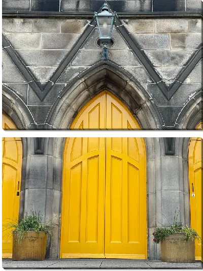 Модульная картина Желтые двери