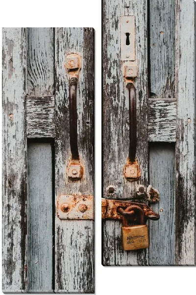 Модульная картина Замок на амбарной двери