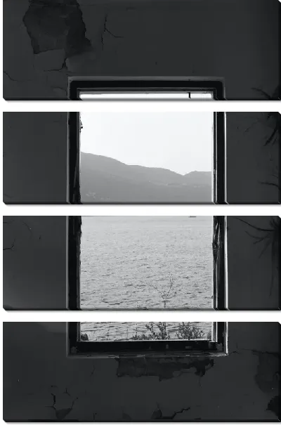 Модульная картина Окно на озеро