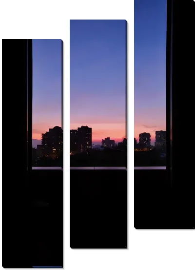 Модульная картина Окно на вечерний город