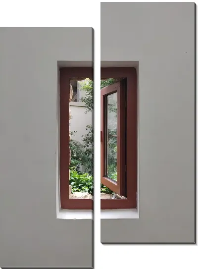 Модульная картина Окно в сад