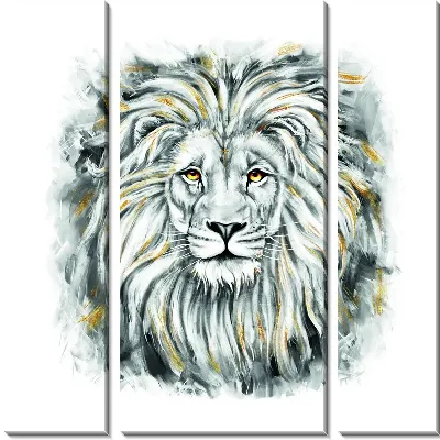 Модульная картина Белый лев №2