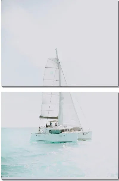 Модульная картина Яхта с парусами в море
