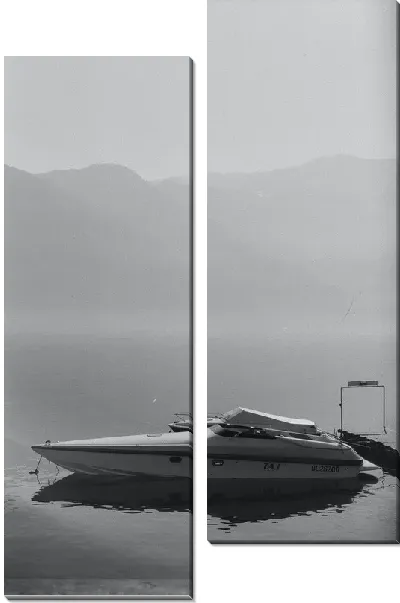 Модульная картина Лодка в тумане